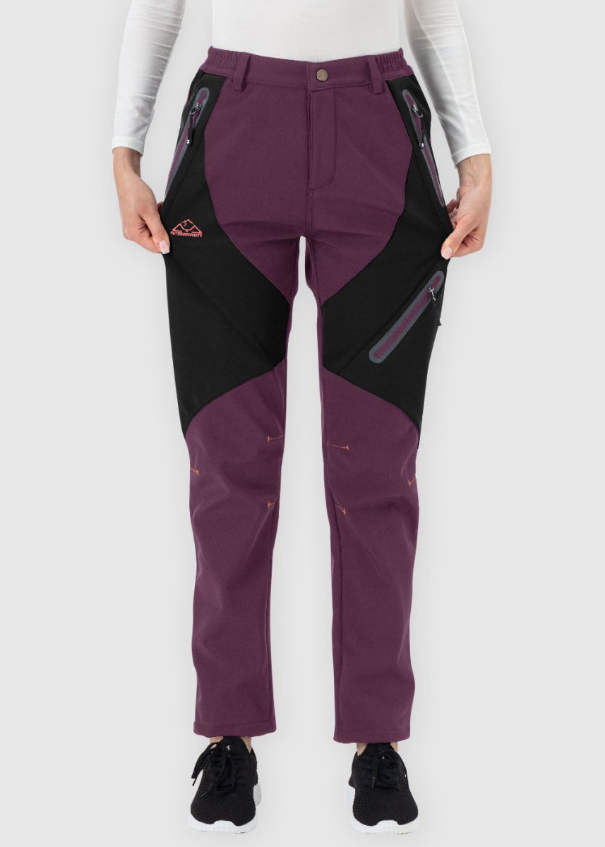 Women's Fleece Lined Multi-Pocket Sport Hiking Pants Cargo Pants