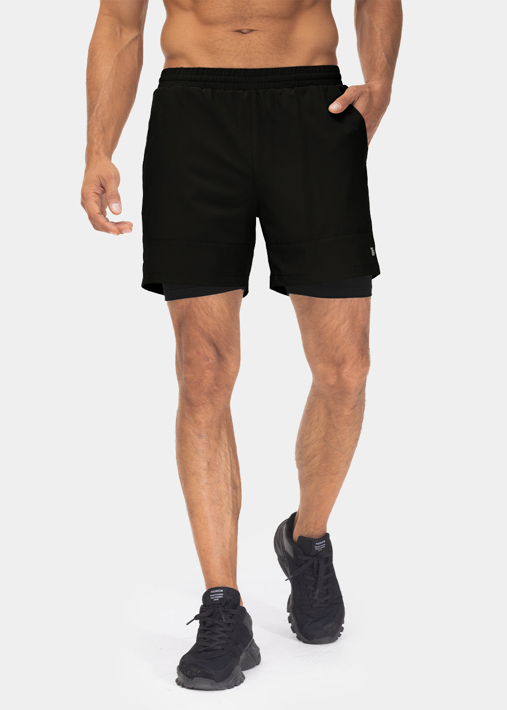 Men's 2 in 1 Athletic Running Gym Compression Shorts - TBMPOY