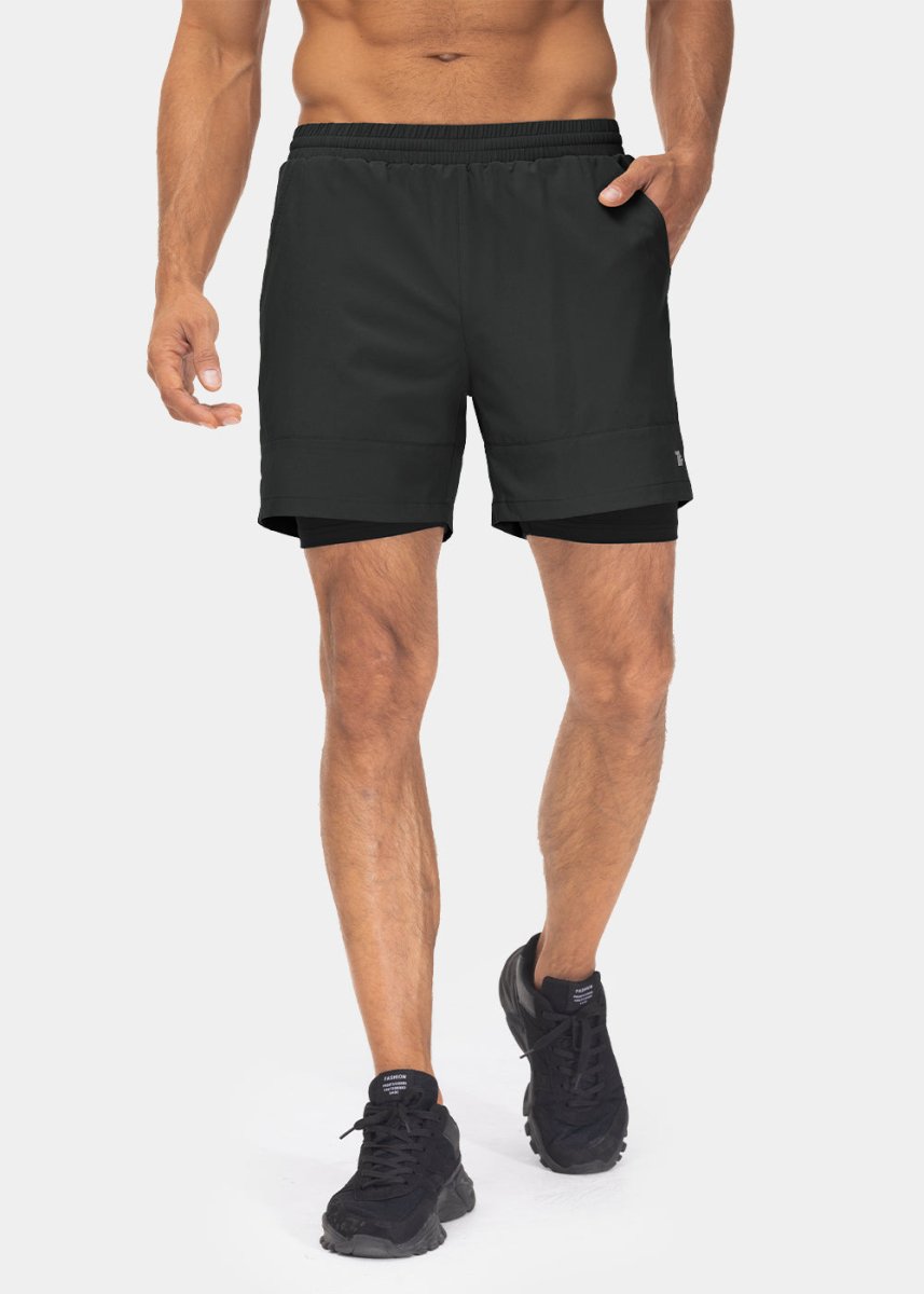 Men's 2 in 1 Athletic Running Gym Compression Shorts - TBMPOY