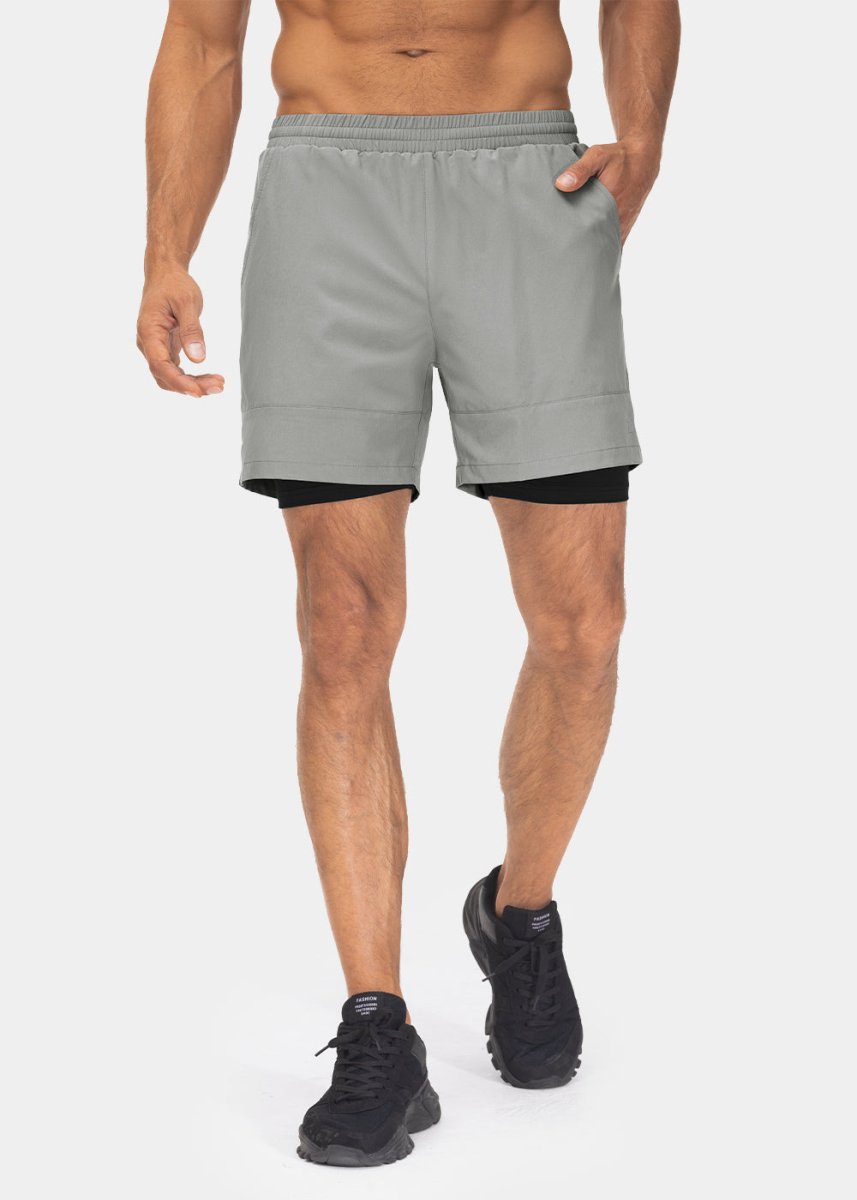 Men's 2 in 1 Athletic Running Gym Compression Shorts - TBMPOY