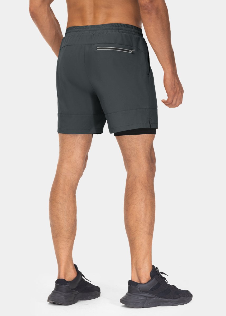 Men's 2 in 1 Athletic Running Gym Compression Shorts - TBMPOY