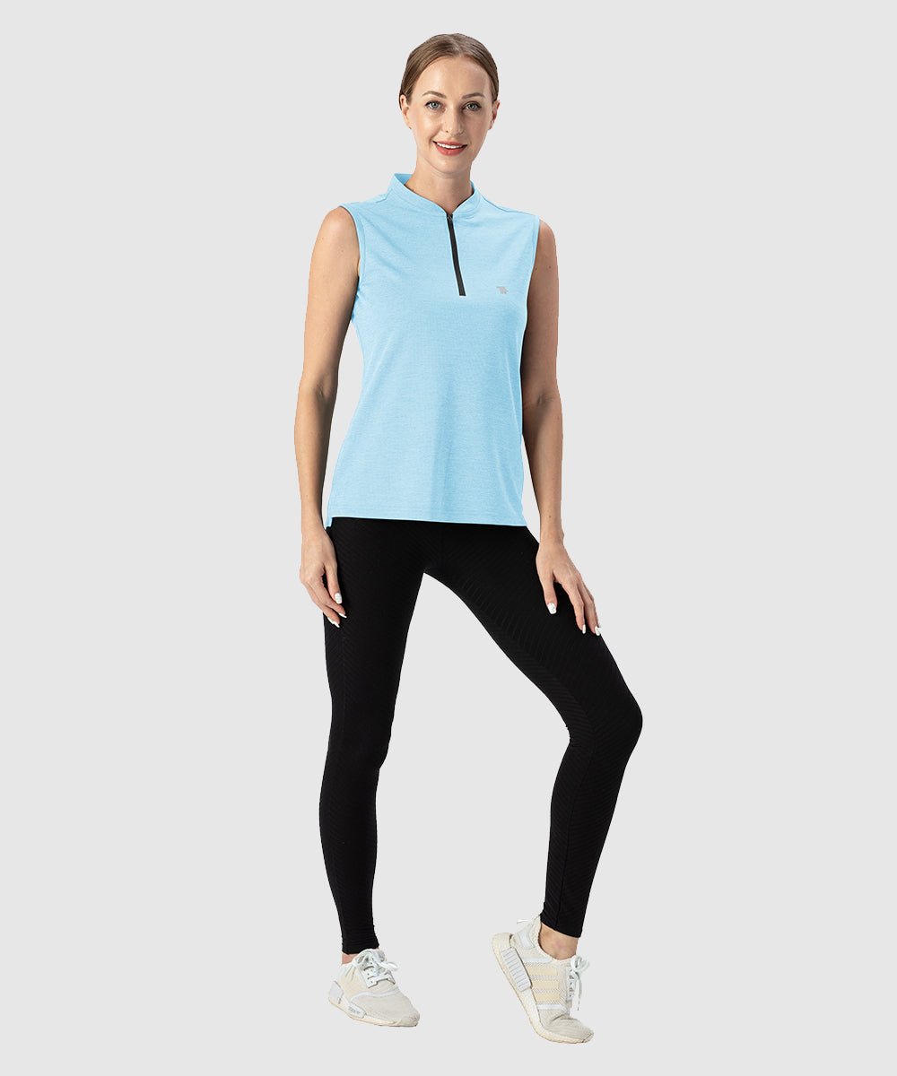 Women's UPF 50+ Quick Dry Sleeveless Zip Shirts - More Colors - TBMPOY