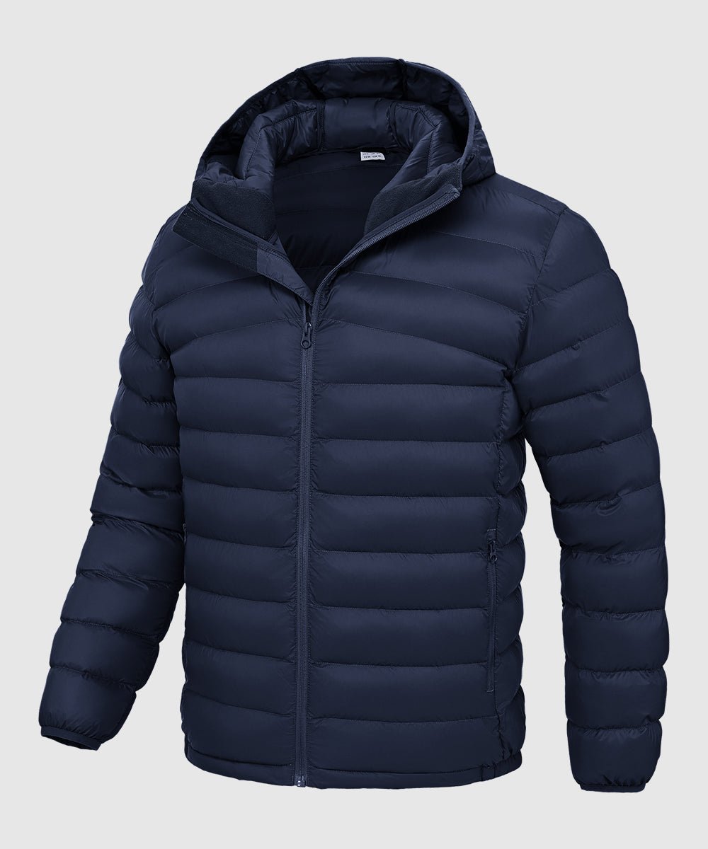 Men's Lightweight Puffer Hooded Jacket - TBMPOY