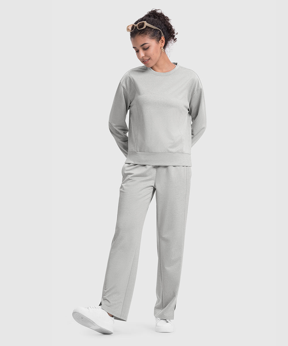 Women's Pullover and Wide Leg Pants Lounge Sets - TBMPOY