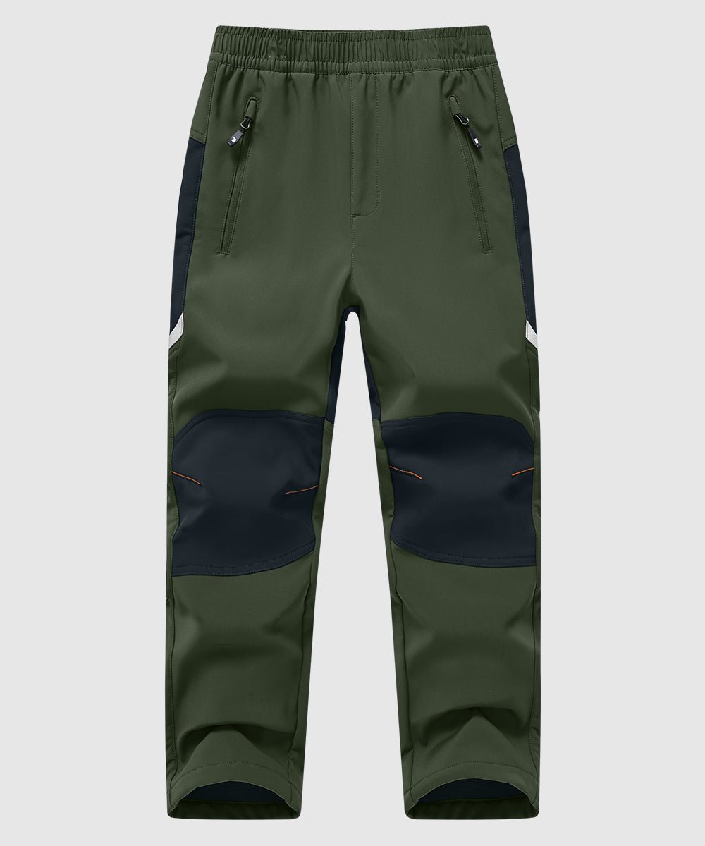 Boys' Outdoor Water Resistant Fleece - Lined Softshell Pants - TBMPOY
