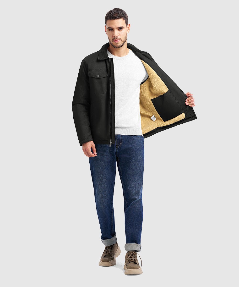 Men's Warm Corduroy Lapel Work Jacket - TBMPOY