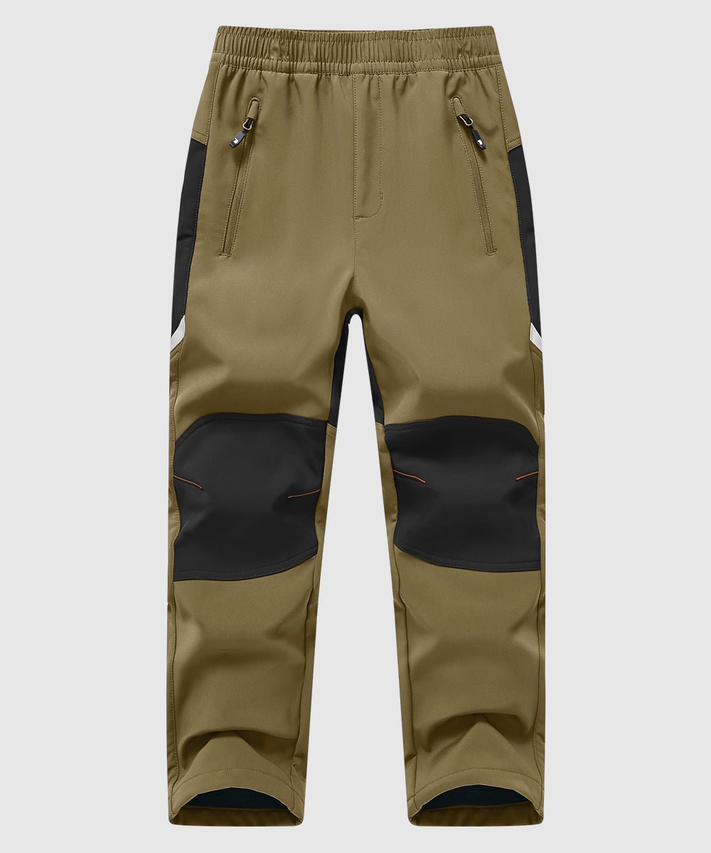 Boys' Outdoor Water Resistant Fleece - Lined Softshell Pants - TBMPOY