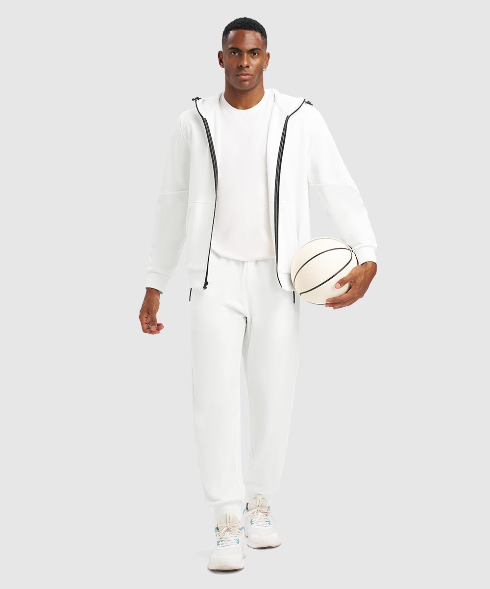 Men's Jogging Workout Gym Warm Up Suits With Hood - TBMPOY