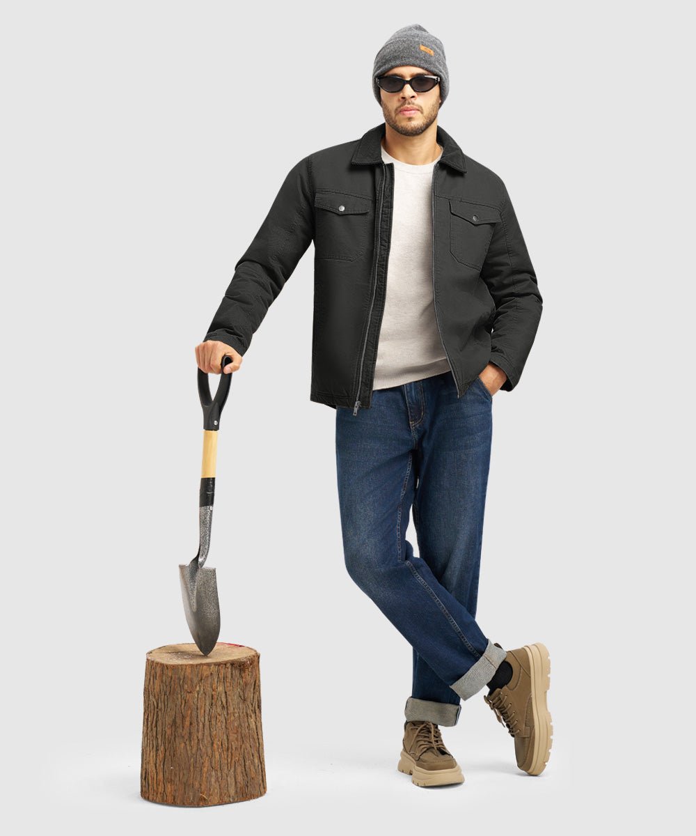 Men's Warm Corduroy Lapel Work Jacket - TBMPOY