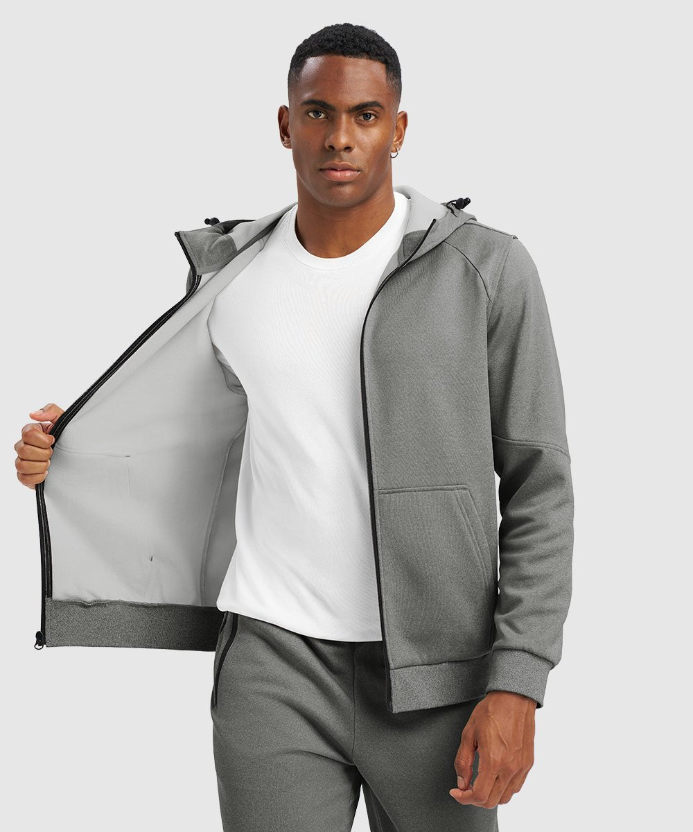 Men's Jogging Workout Gym Warm Up Suits With Hood - TBMPOY