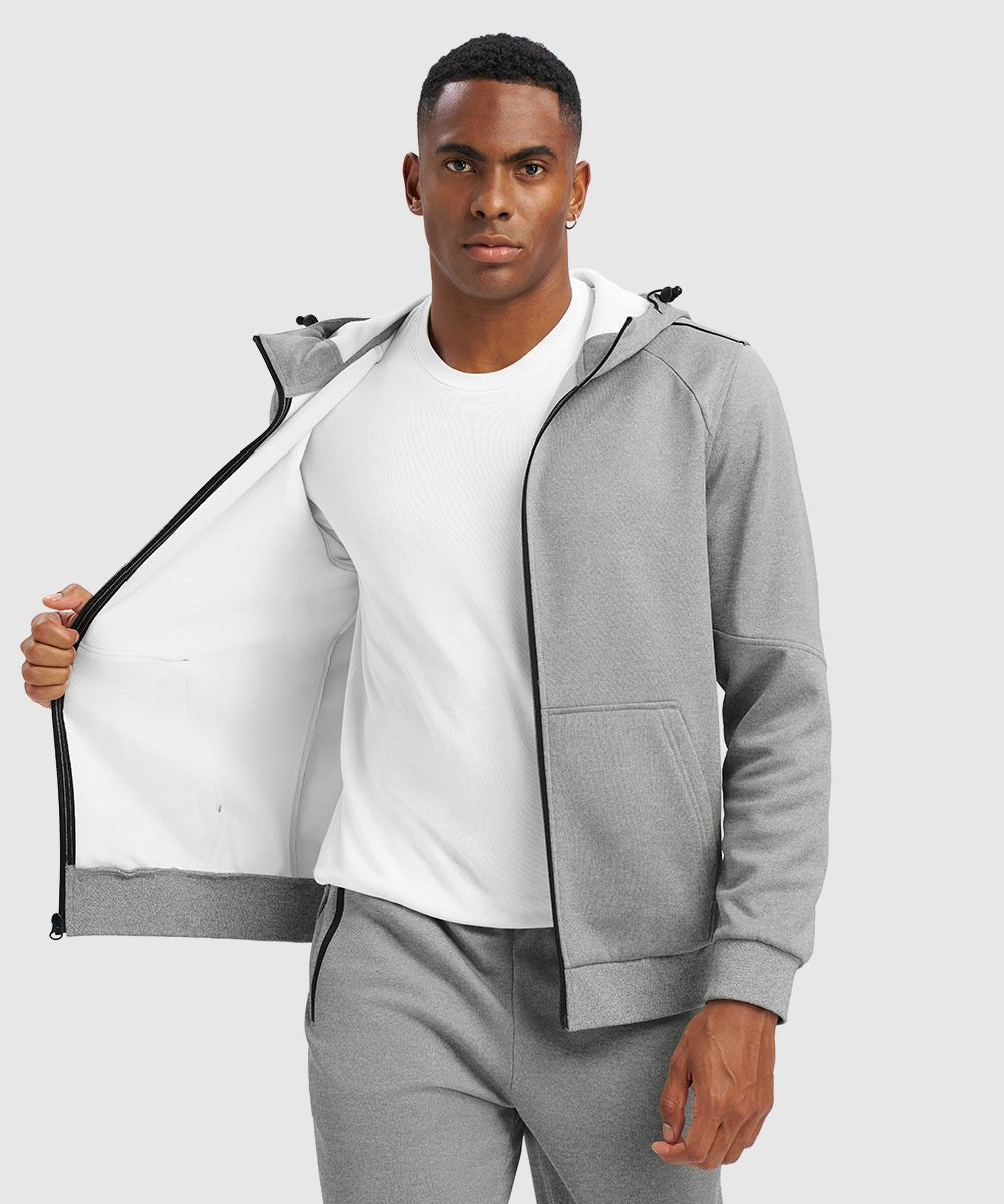 Men's Jogging Workout Gym Warm Up Suits With Hood - TBMPOY