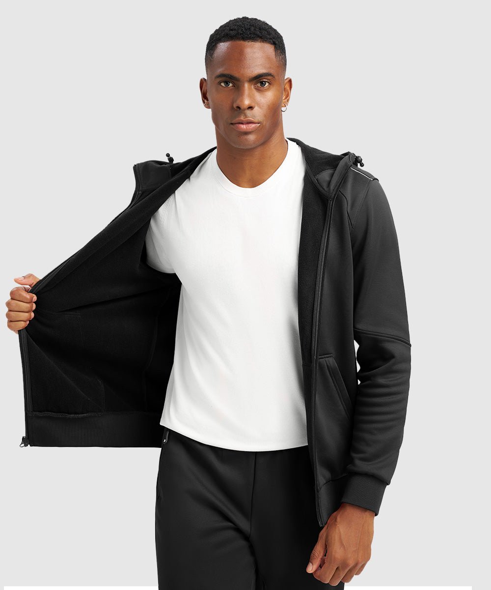 Men's Jogging Workout Gym Warm Up Suits With Hood - TBMPOY