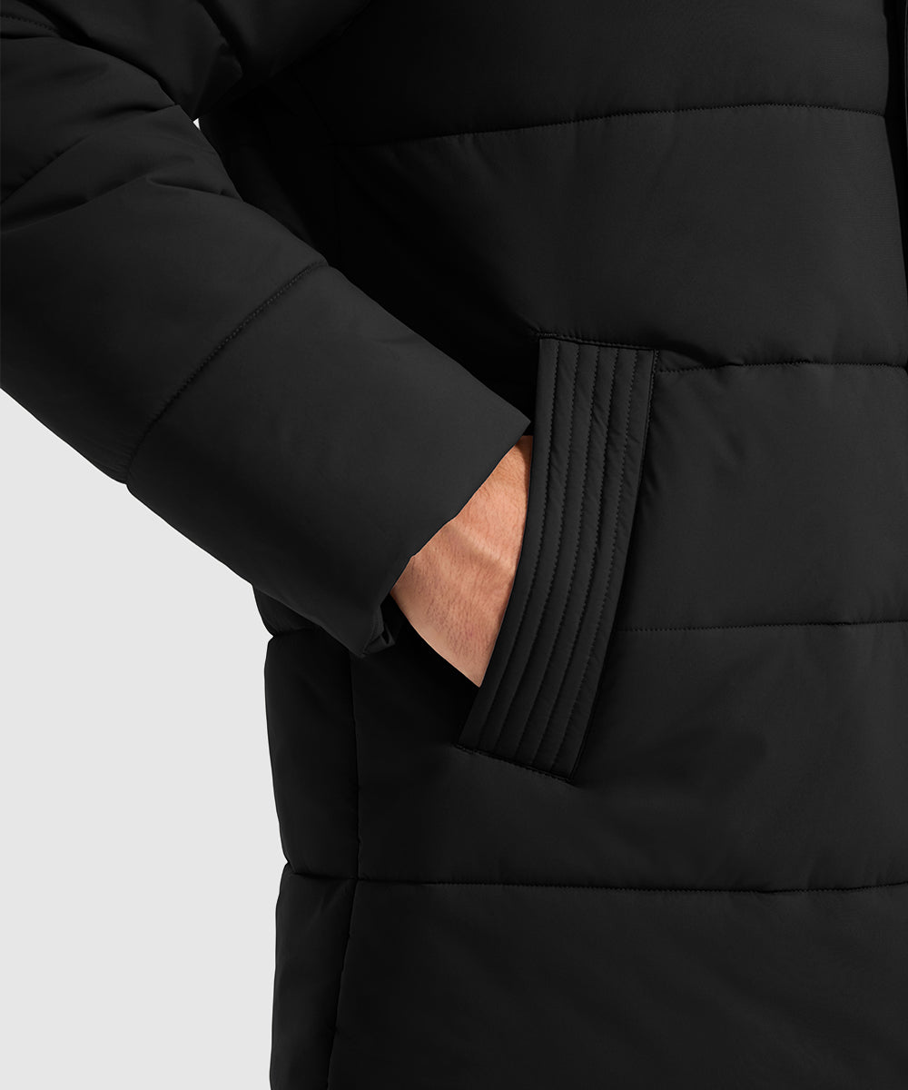 Men's Mid - length Hooded Puffer Jacket - TBMPOY