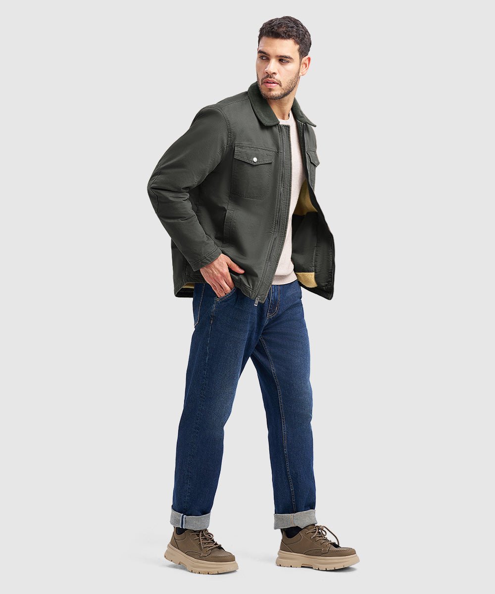 Men's Warm Corduroy Lapel Work Jacket - TBMPOY