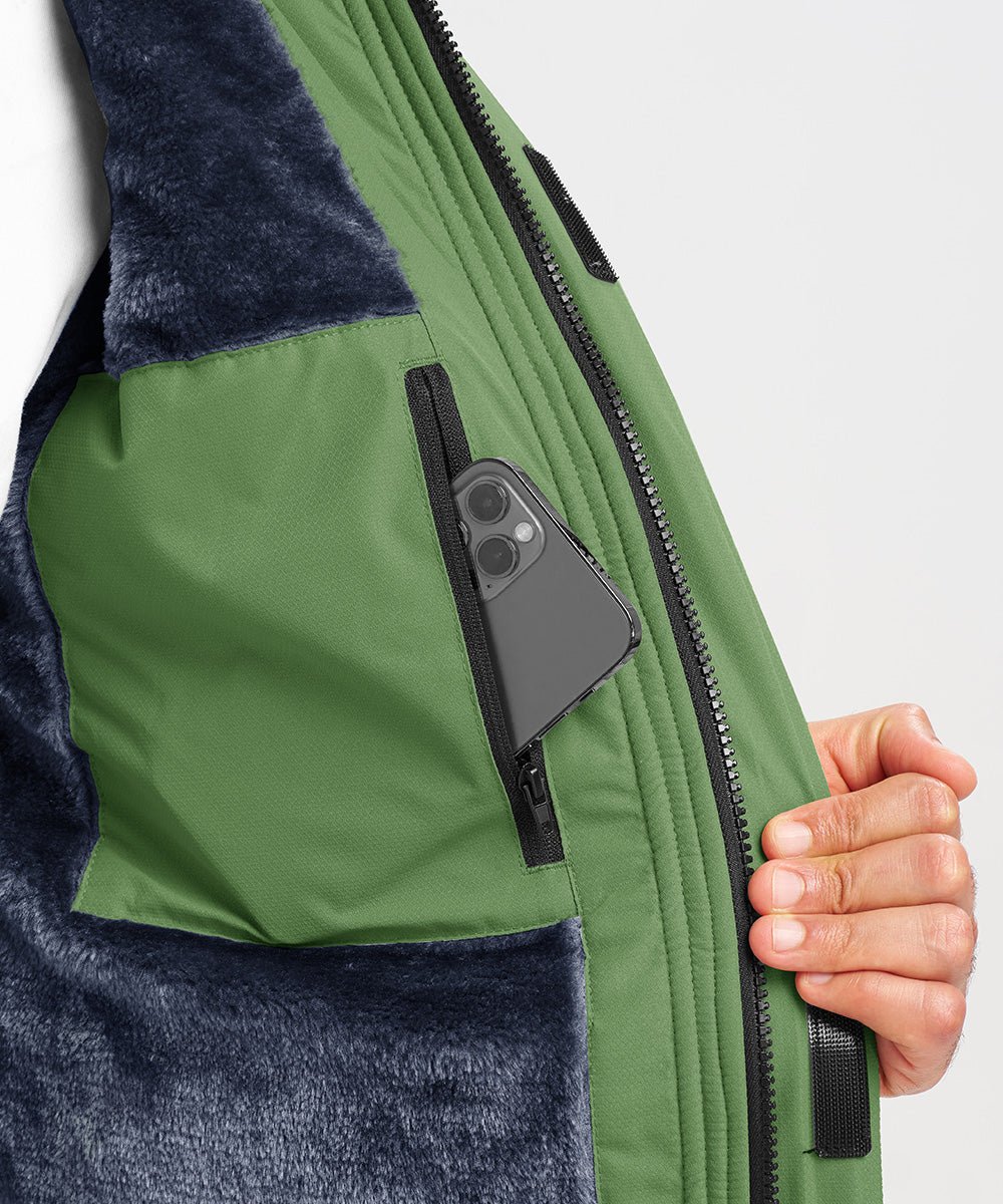 Men's Water Resistant Skiing Windbreaker Hooded Jacket - TBMPOY