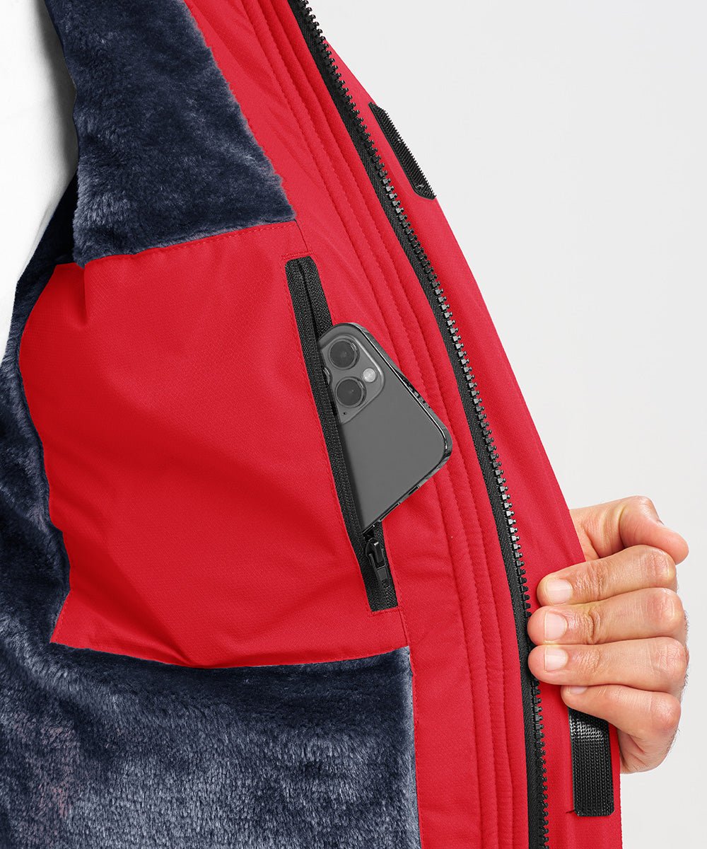 Men's Water Resistant Skiing Windbreaker Hooded Jacket - TBMPOY