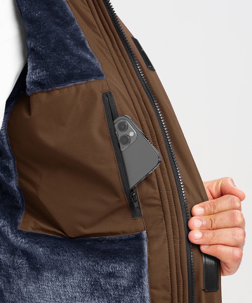 Men's Water Resistant Skiing Windbreaker Hooded Jacket - TBMPOY