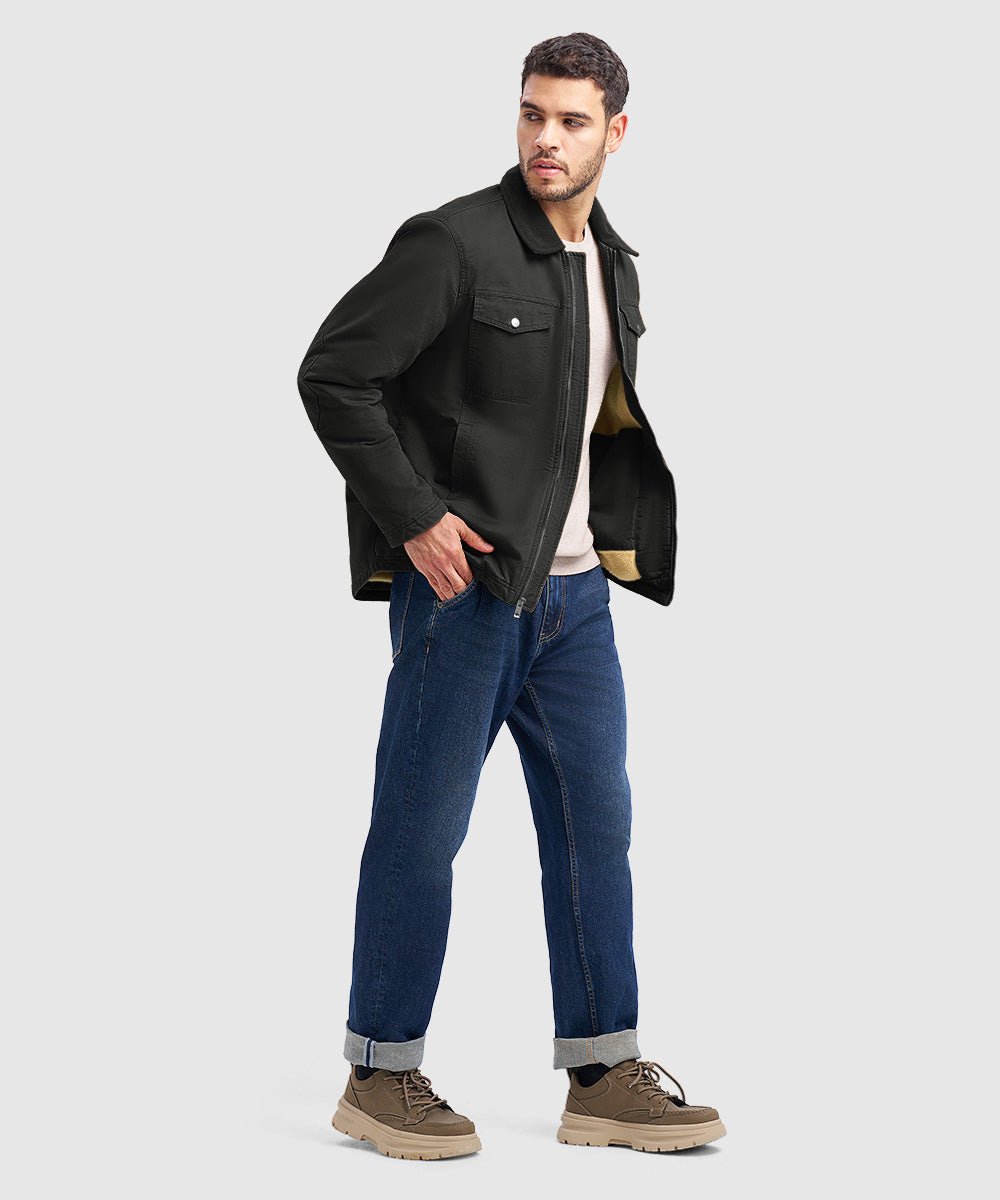 Men's Warm Corduroy Lapel Work Jacket - TBMPOY