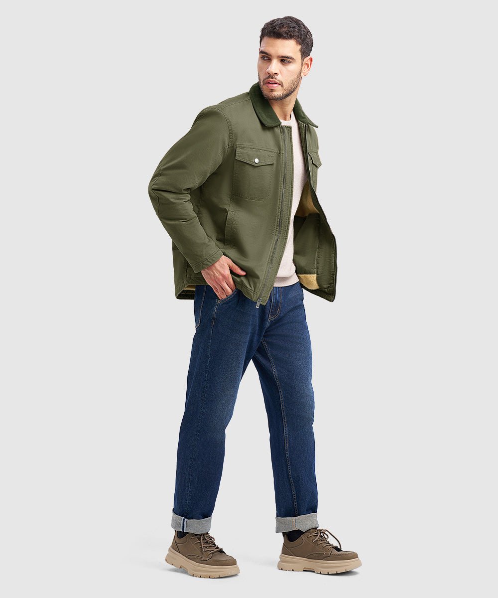 Men's Warm Corduroy Lapel Work Jacket - TBMPOY