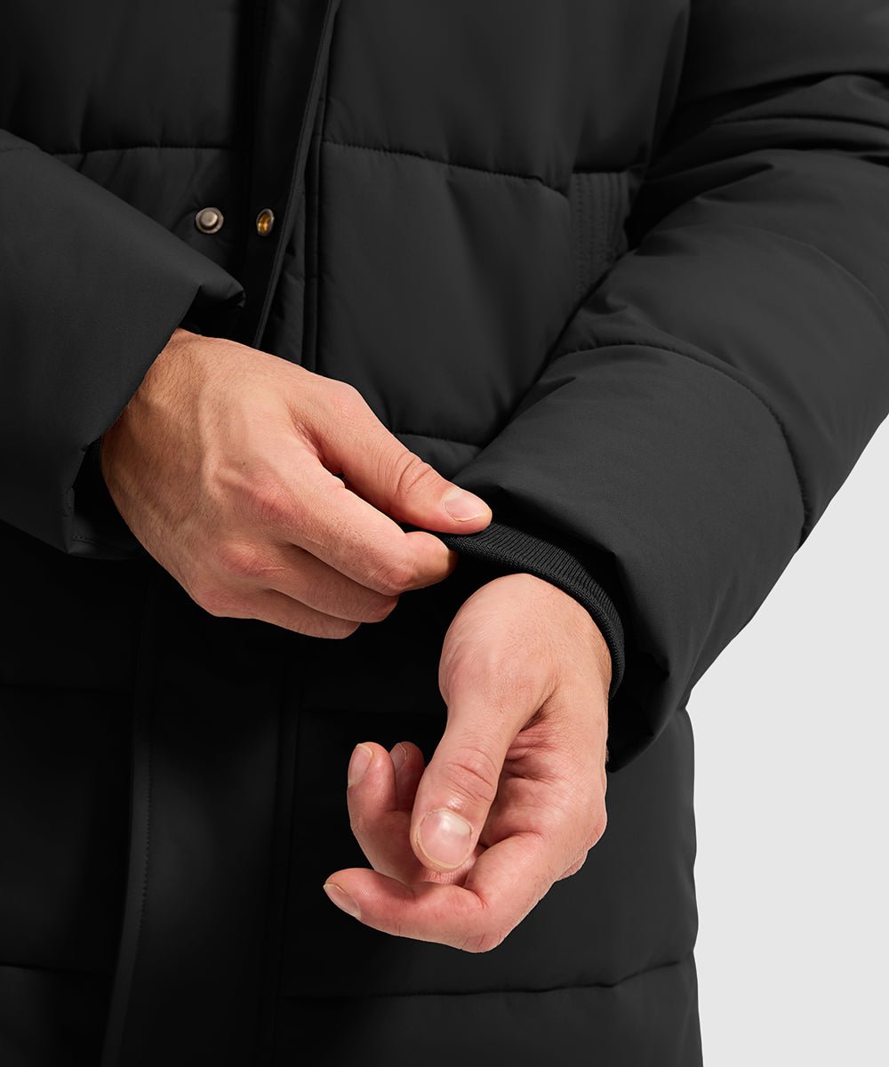 Men's Mid - length Hooded Puffer Jacket - TBMPOY