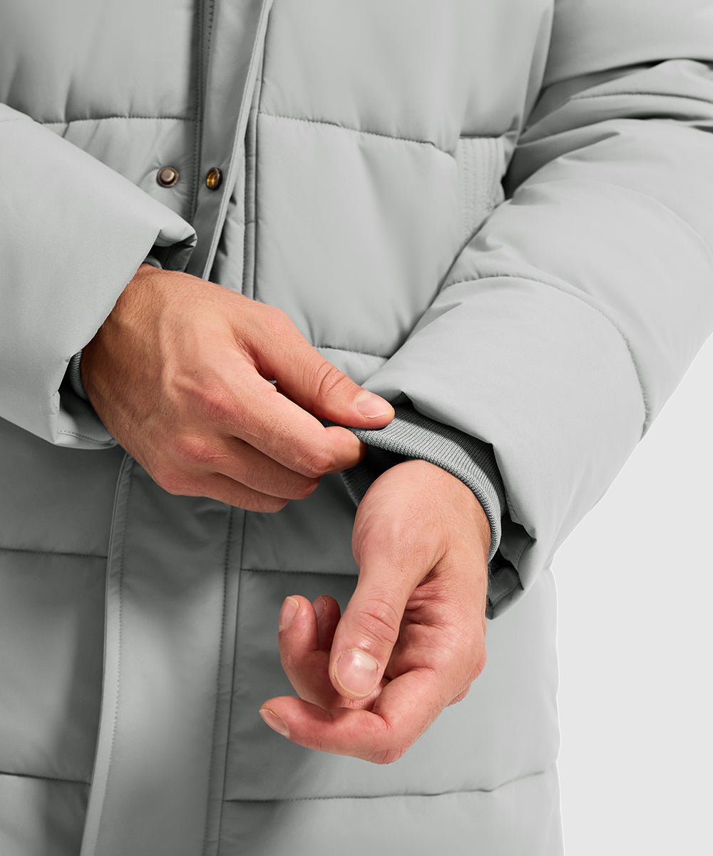 Men's Mid - length Hooded Puffer Jacket - TBMPOY