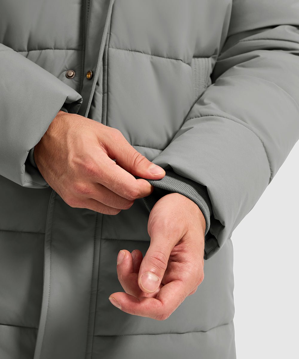 Men's Mid - length Hooded Puffer Jacket - TBMPOY