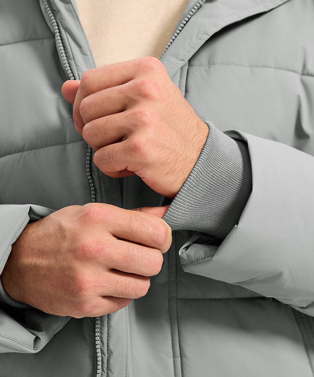 Men's Mid - length Hooded Puffer Jacket - TBMPOY