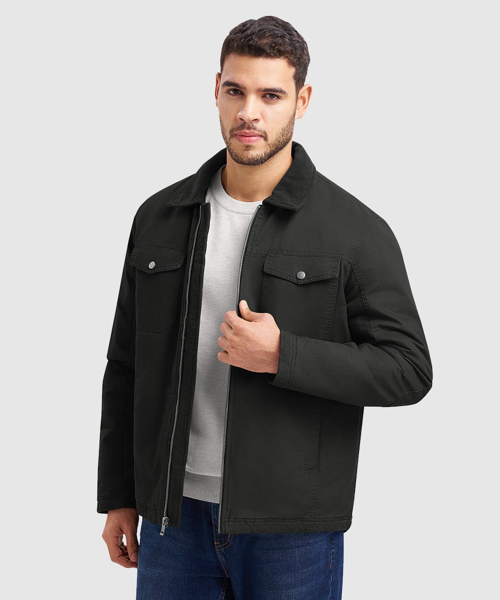 Men's Warm Corduroy Lapel Work Jacket - TBMPOY