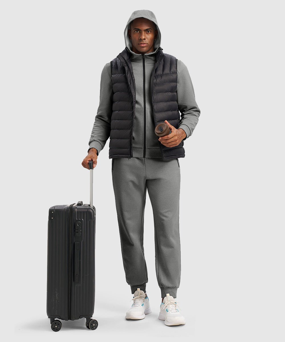 Men's Jogging Workout Gym Warm Up Suits With Hood - TBMPOY
