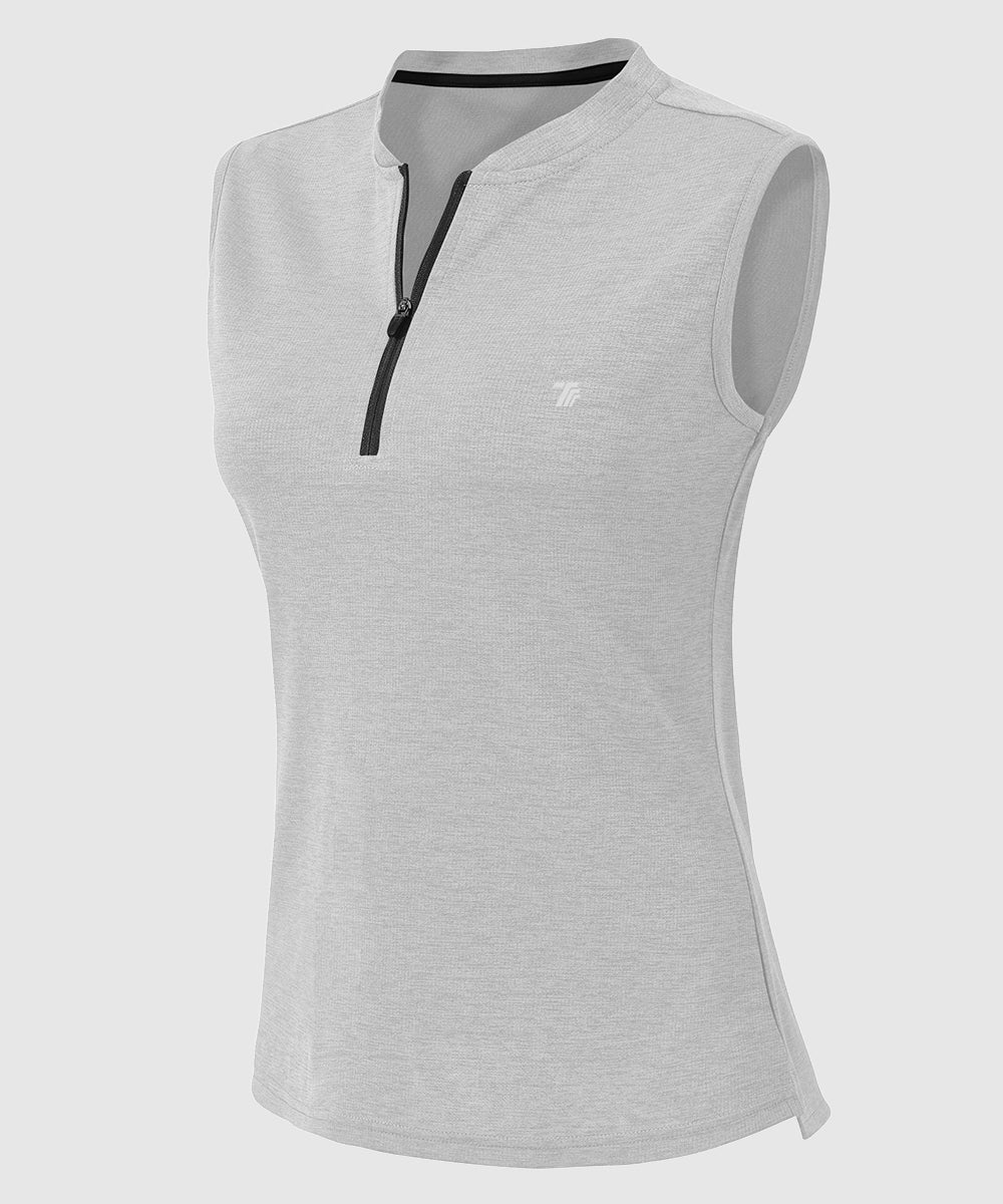 Women's UPF 50+ Quick Dry Sleeveless Zip Shirts - More Colors - TBMPOY