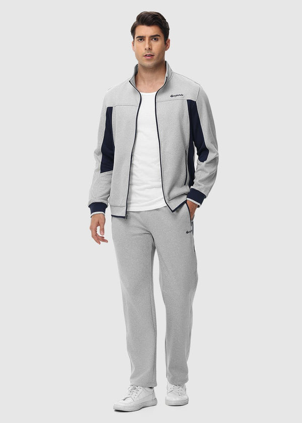 Men's Fleece Athletic Casual Full Zip Suit - TBMPOY