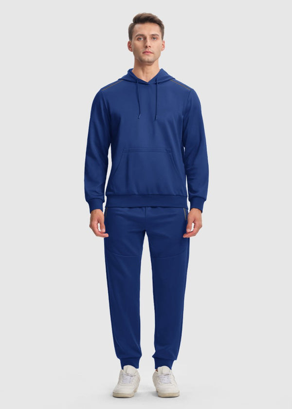 Men's Hooded Pullover and Rib Knit Cuff Pants Lounge Sets - TBMPOY