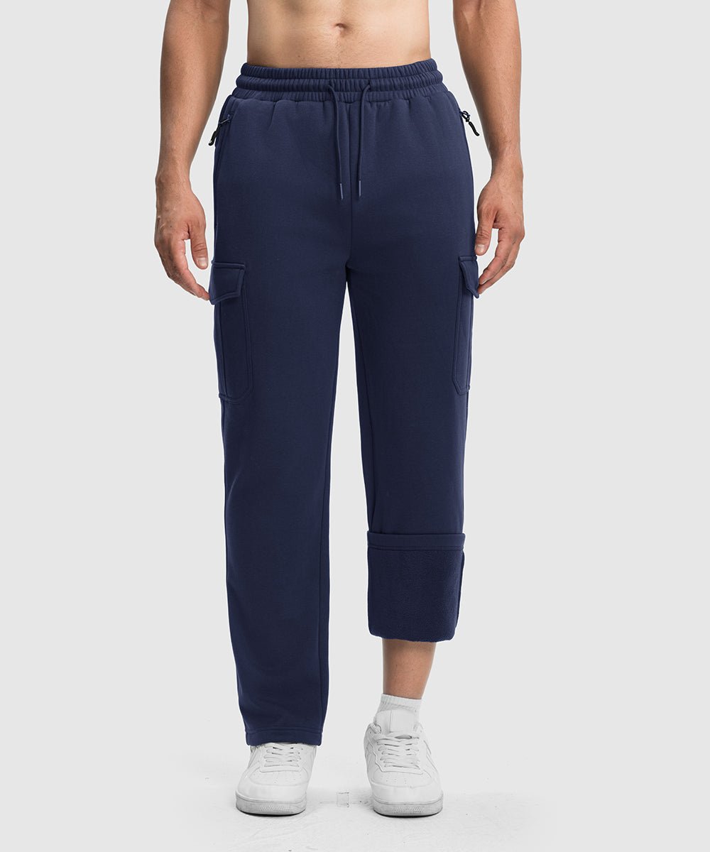 Men's Cotton Polyester Fleece Wide Leg Sweatpants - TBMPOY