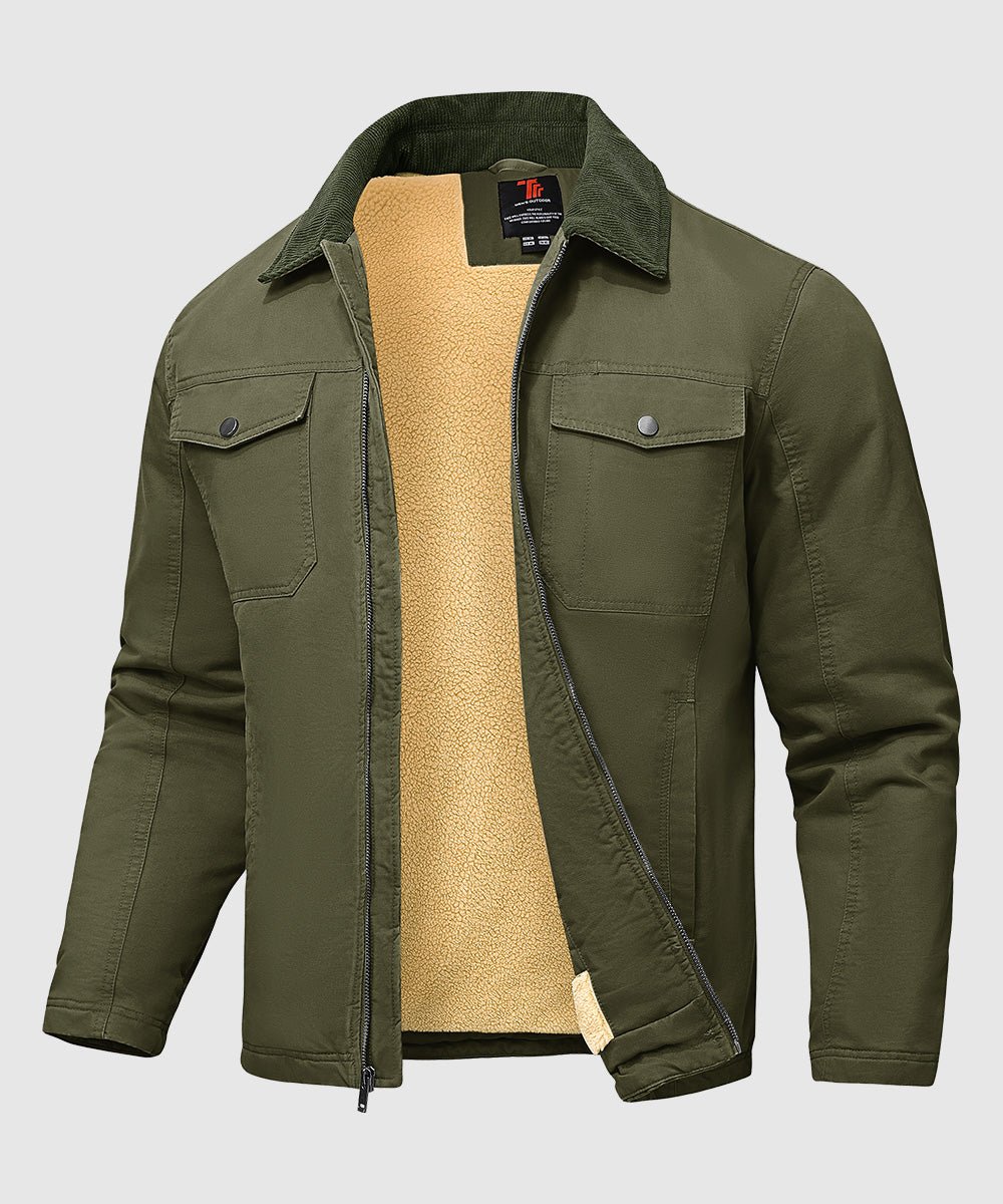 Men's Warm Corduroy Lapel Work Jacket - TBMPOY