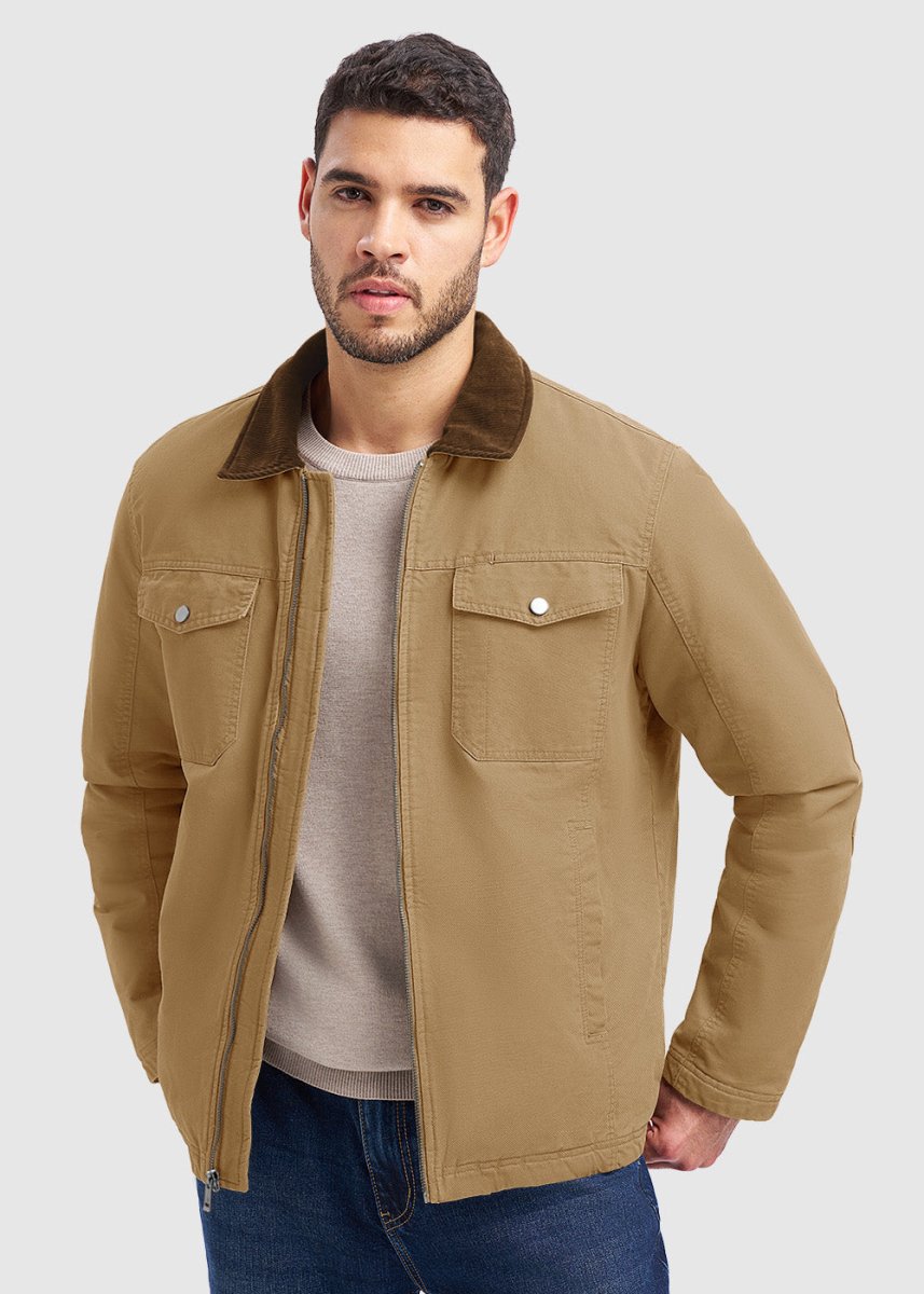 Men's Warm Corduroy Lapel Work Jacket - TBMPOY