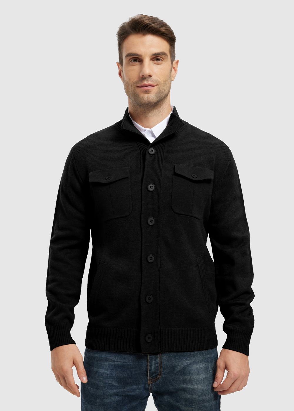 Men's Casual Button Cardigan Sweater - TBMPOY