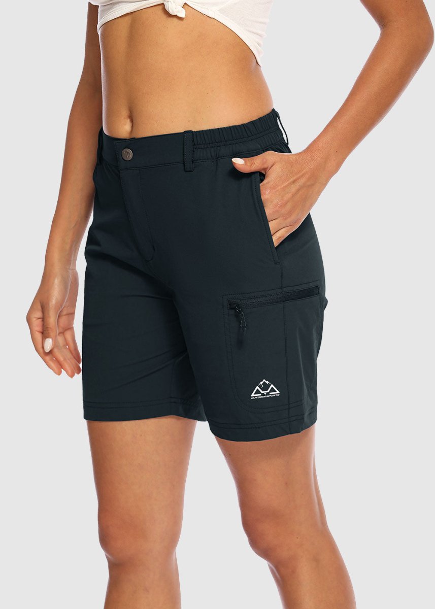 Women's Quick Dry Lightweight Stretchy Cargo Shorts--Plus - TBMPOY