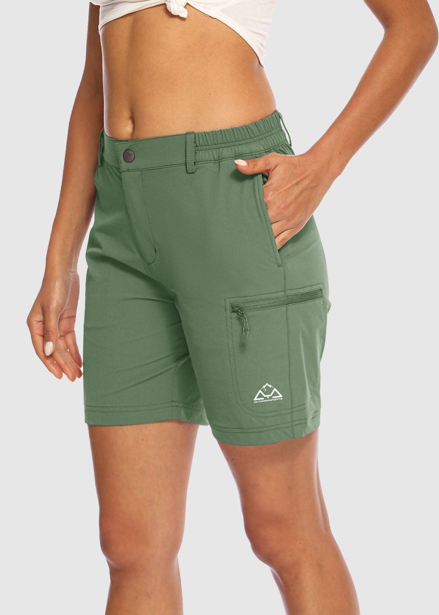 Women's Quick Dry Lightweight Stretchy Cargo Shorts--Plus - TBMPOY