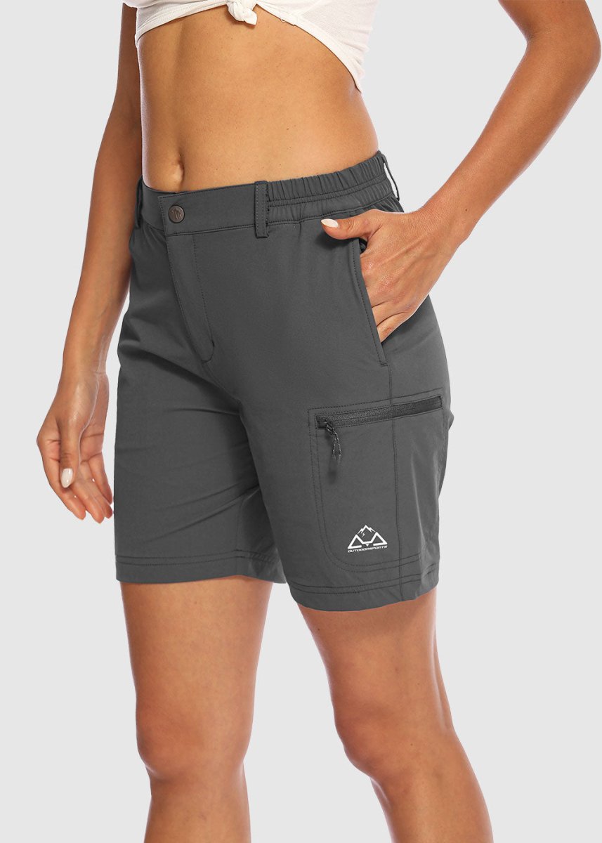 Women's Quick Dry Lightweight Stretchy Cargo Shorts--Plus - TBMPOY