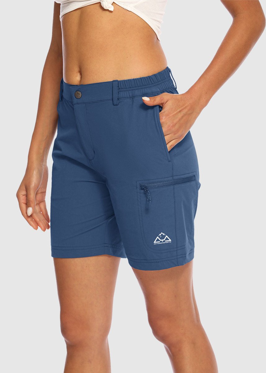 Women's Quick Dry Lightweight Stretchy Cargo Shorts--Plus - TBMPOY