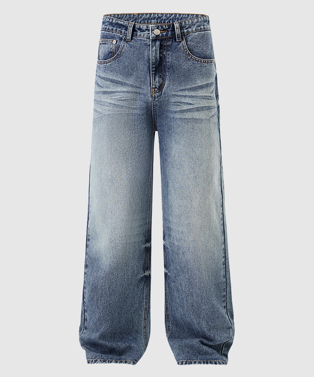 TBMPOY Men's Classic Vintage Wash High - Waisted Jeans - TBMPOY