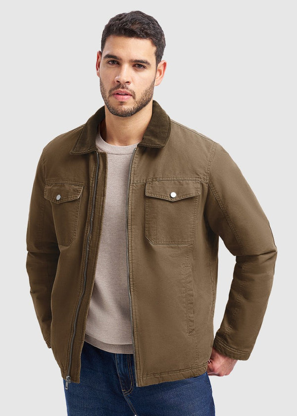 Men's Warm Corduroy Lapel Work Jacket - TBMPOY