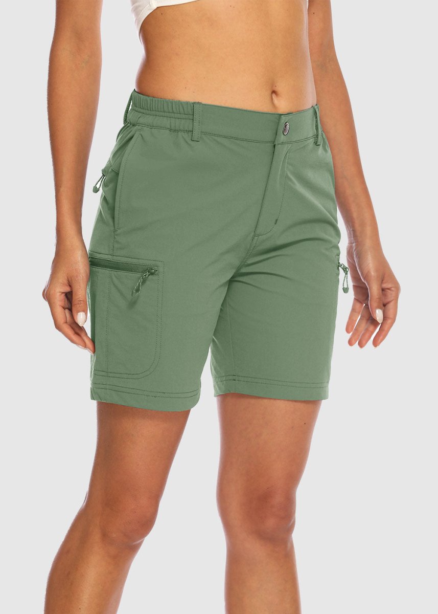 Women's Quick Dry Lightweight Stretchy Cargo Shorts--Plus - TBMPOY