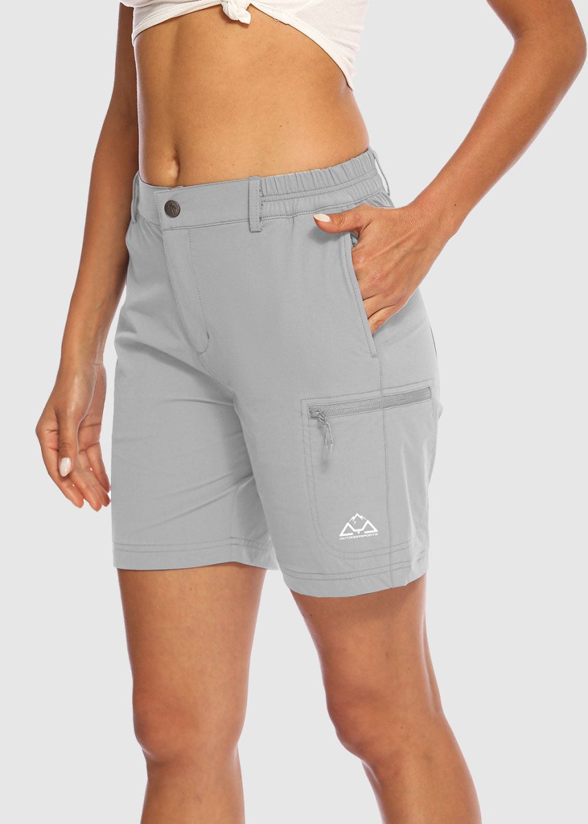 Women's Quick Dry Lightweight Stretchy Cargo Shorts--Plus - TBMPOY