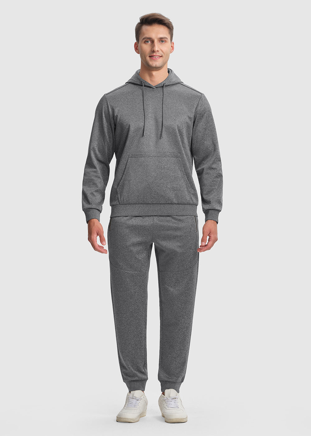 Men's Hooded Pullover and Rib Knit Cuff Pants Lounge Sets - TBMPOY