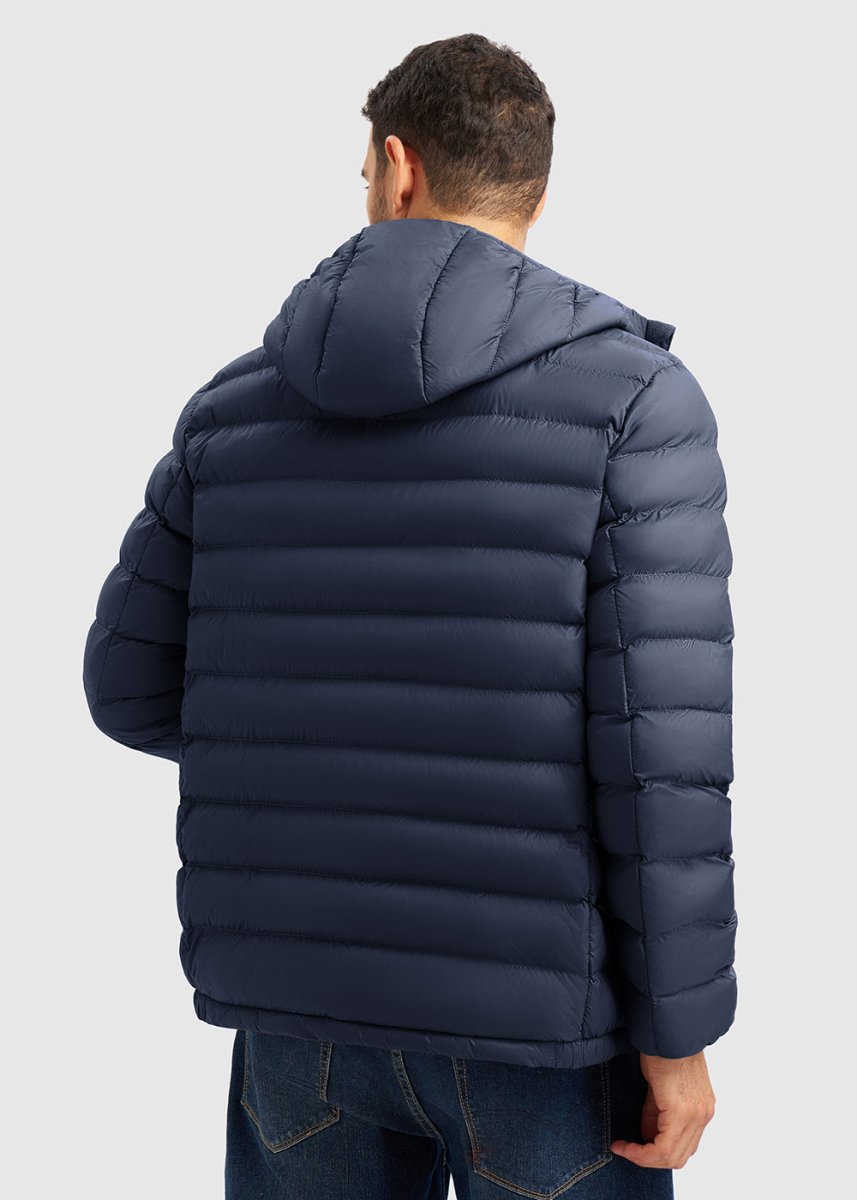 Men's Lightweight Puffer Hooded Jacket - TBMPOY