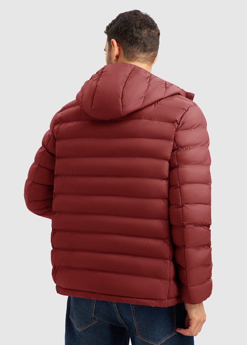 Men's Lightweight Puffer Hooded Jacket - TBMPOY