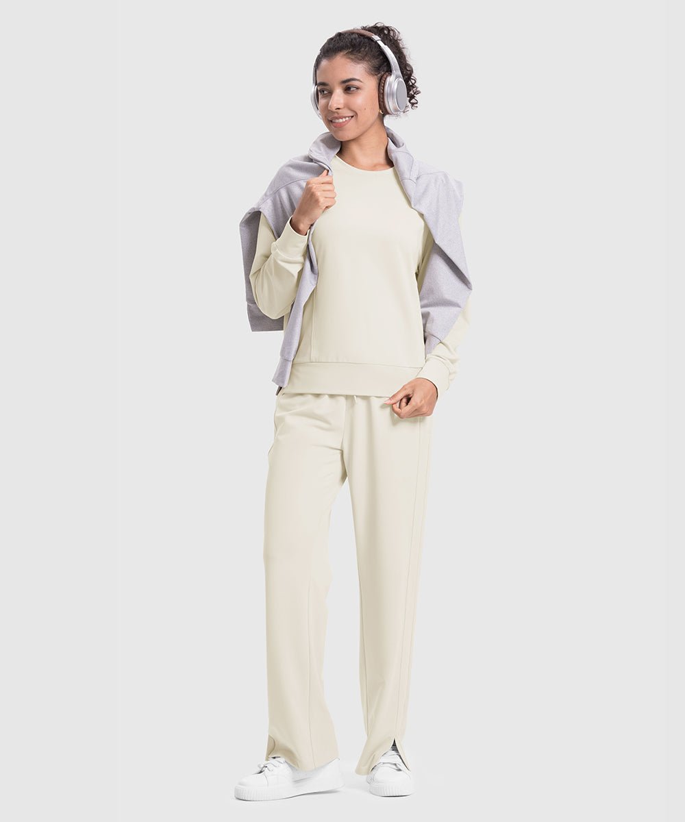 Women's Pullover and Wide Leg Pants Lounge Sets - TBMPOY