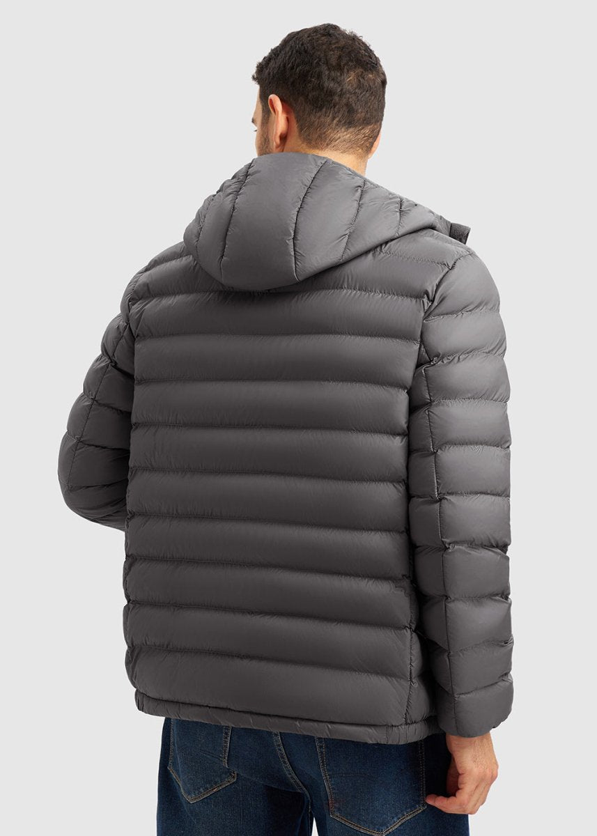 Men's Lightweight Puffer Hooded Jacket - TBMPOY