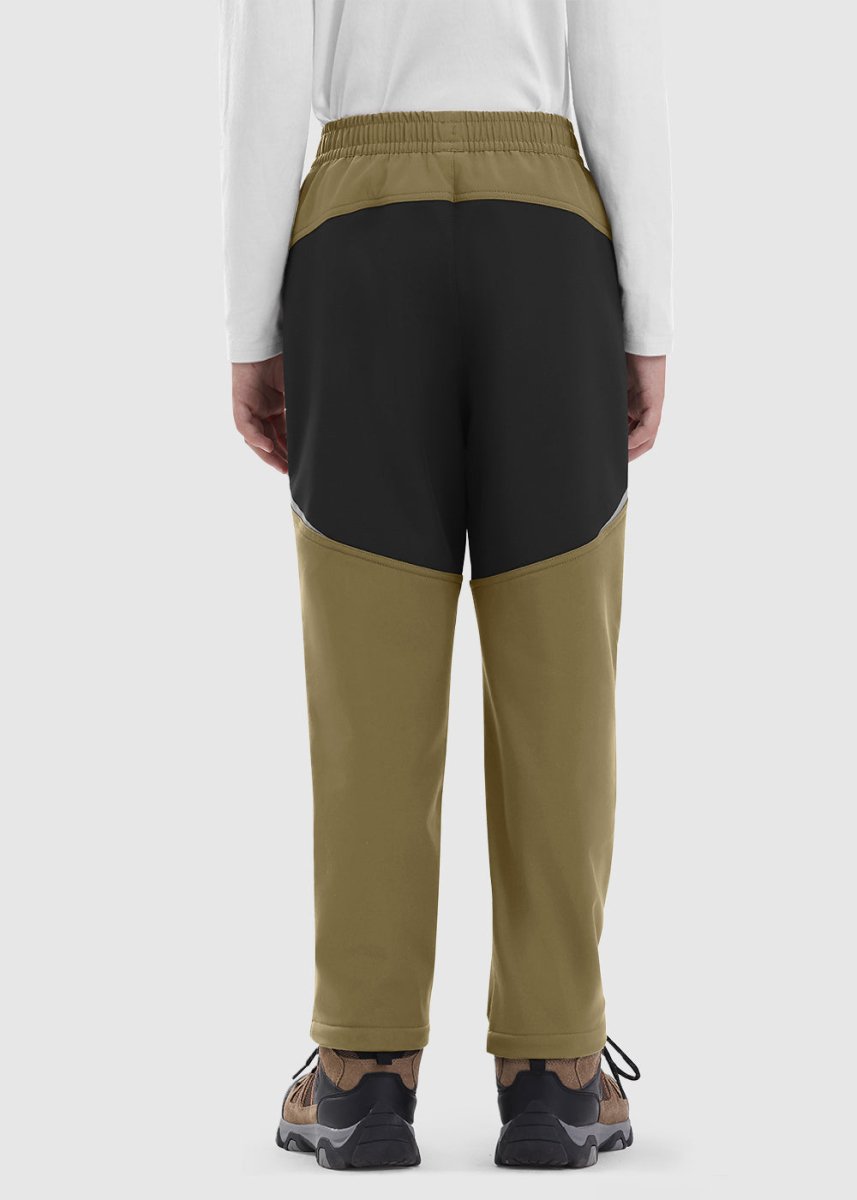Boys' Outdoor Water Resistant Fleece - Lined Softshell Pants - TBMPOY